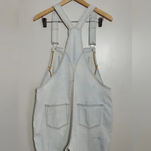 Jeans Light Blue Bleached Denim Overalls - Picture 10 of 13